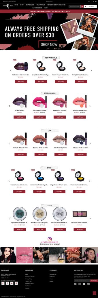 cosmetics website design